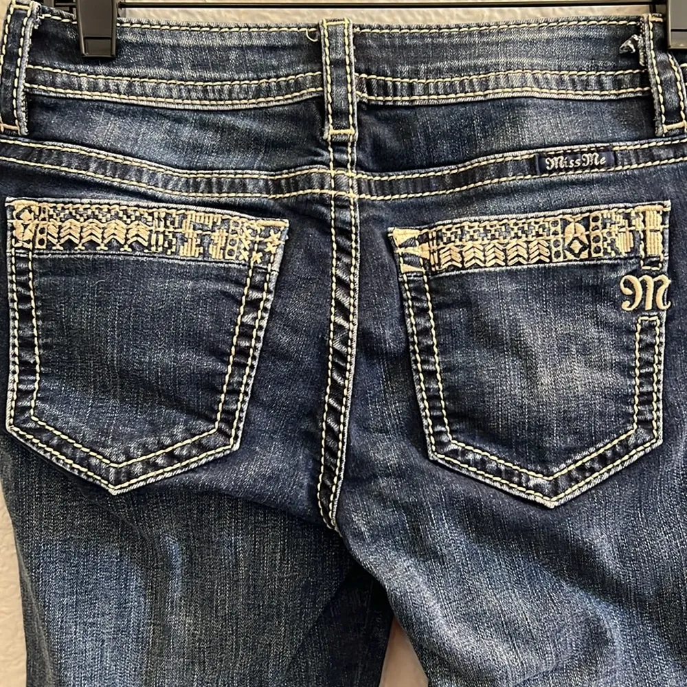 Miss Me Signature Ankle Skinny Womens Jeans Denim Embroidered SZ 27 - Image 4