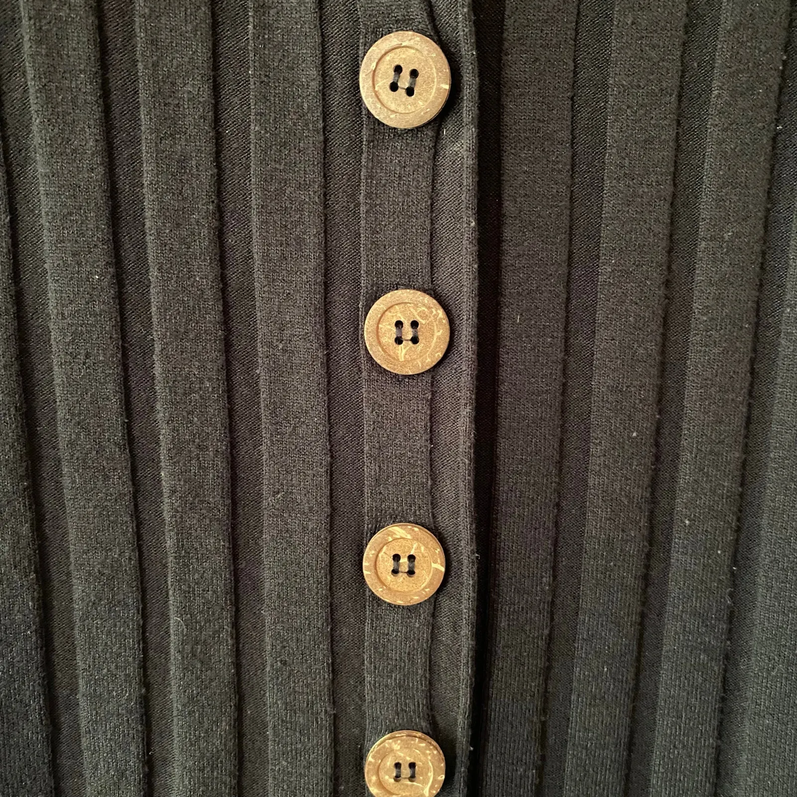 Free People Black Ribbed Scoop Neck Blouse Top Elbow Length Sleeves Women's XS - Image 5