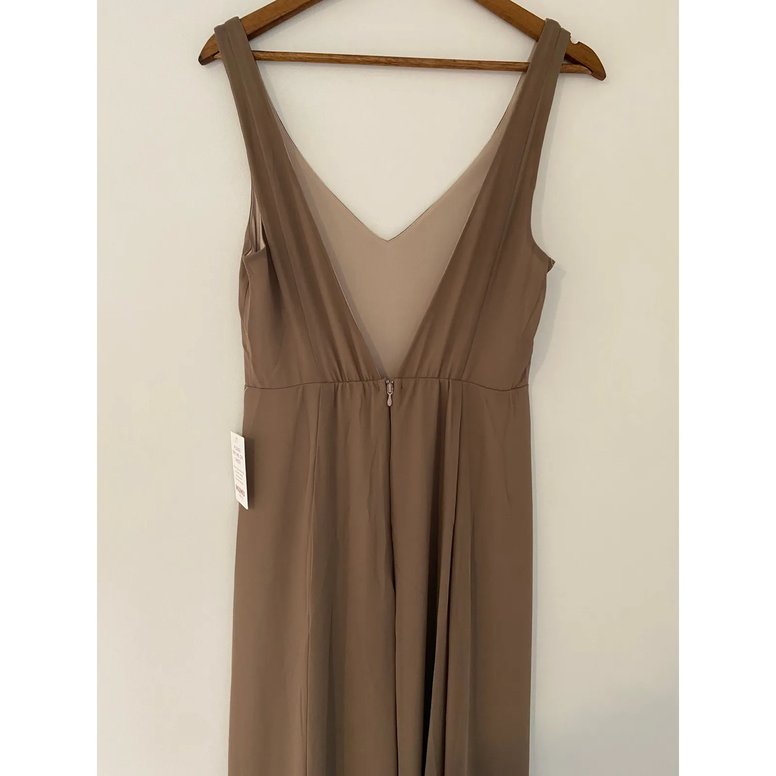 NWT Show Me Your Mumu Jenn Brown Bridesmaid Dress Dune Chiffon Jenn Maxi Long L - Image 8