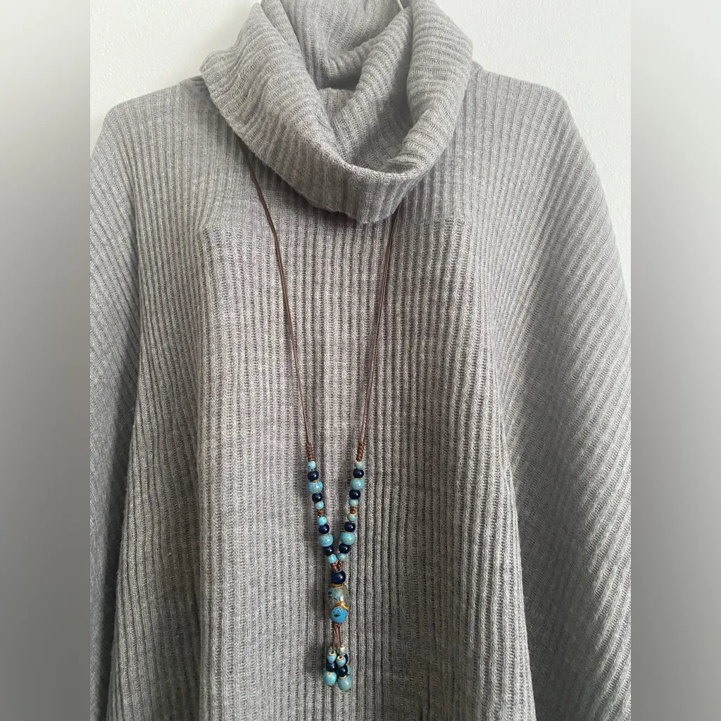 1pc‎ Vintage Ethnic Style Boho Handwoven Ceramic Beaded Adjustable Necklace Brown - Image 11