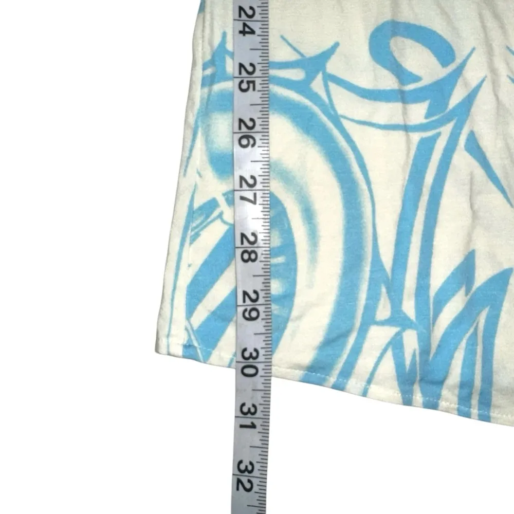 NWOT Miaou X Urban Outfitters UO Helga Dragon Asymmetrical Hem Mini Dress MEDIUM Blue - Image 7