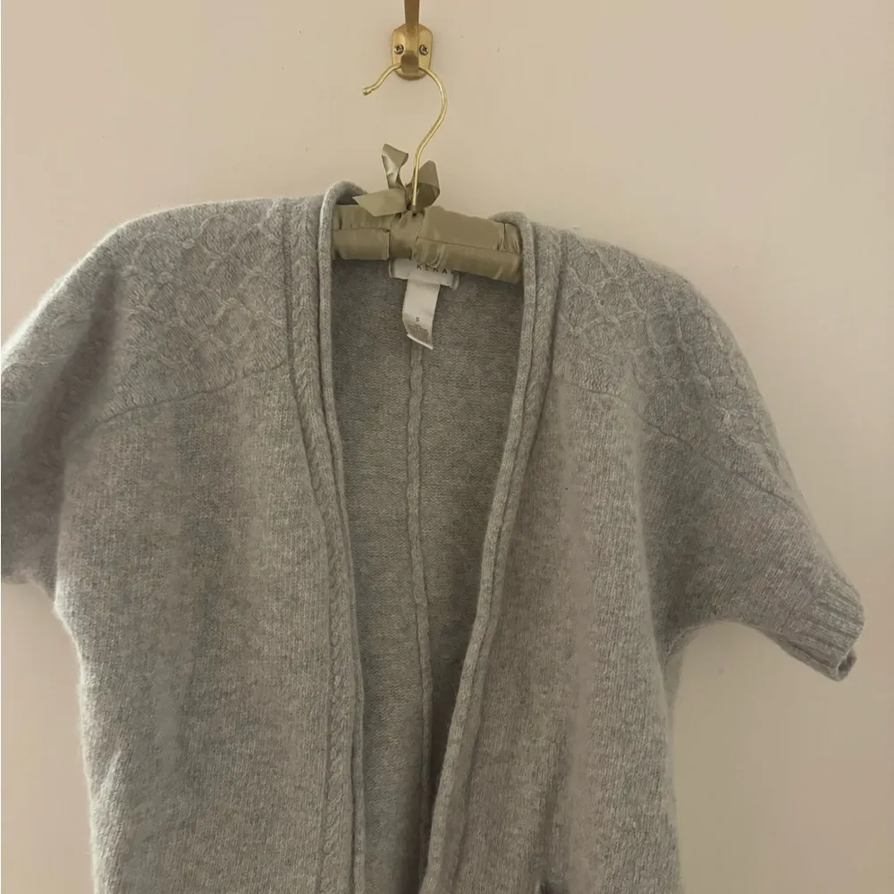 Kenar short sleeve sweater cardigan lambs wool and rabbit hair blend size S Gray - Image 2