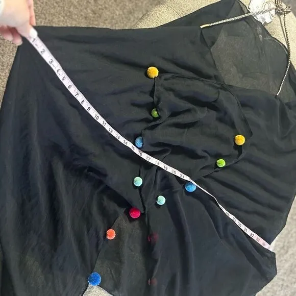 Rainbow Pom Pom Trim Coverup‎ Black Size undefined - Image 8