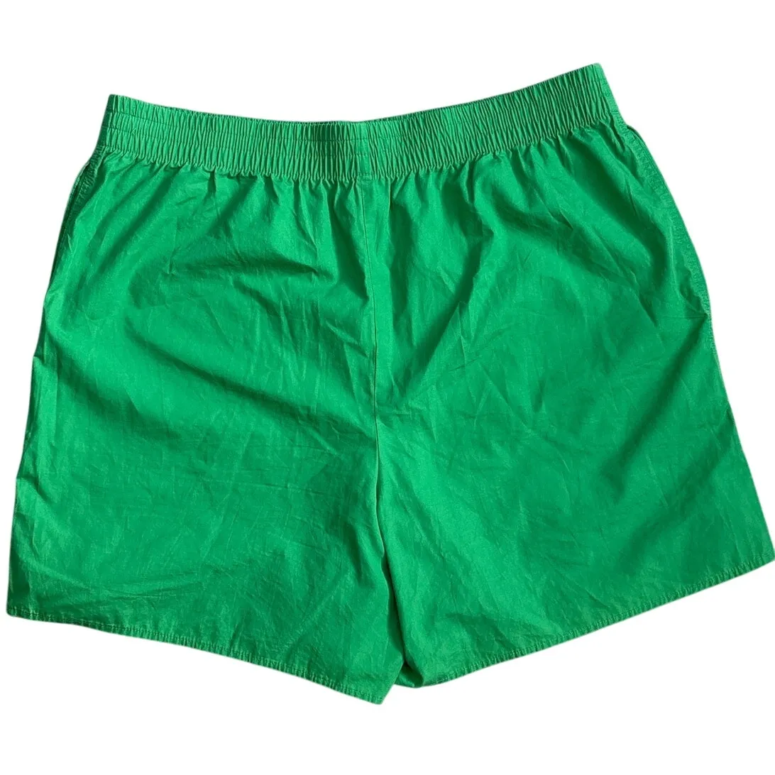 Aritzia Babaton 5" Pull-On Cotton Shorts‎ in Emerald Green Pockets Size Large - Image 2