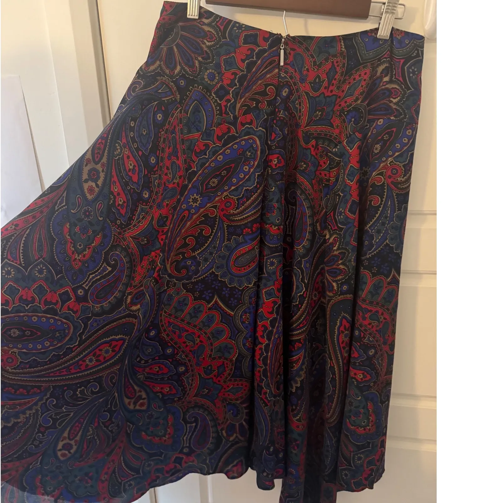 Ralph Lauren sz 10 Womens Paisley Georgette Tiered Peasant Skirt Boho Whimsical - Image 12