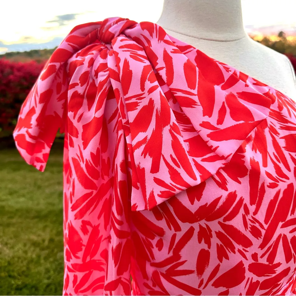 Veronica Beard Vida Poppy One Shoulder Silk Blouse - Image 13