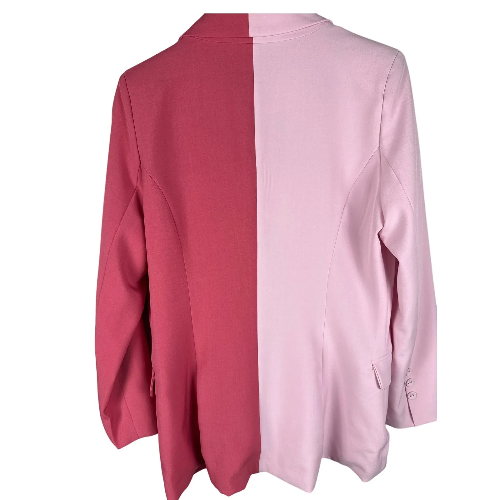 Aureum Two Tone‎ Colorblock Double Breasted Blazer Pink Size Medium - Image 3