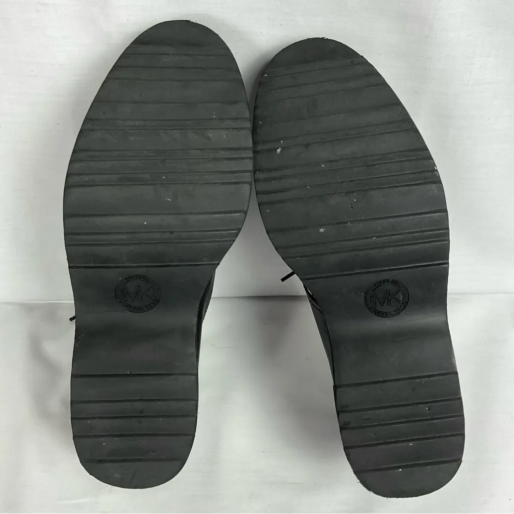 MICHAEL KORS Vivia Lace Up Oxford Haircalf Shoes Sz 8.5 Houndstooth Black White - Image 8