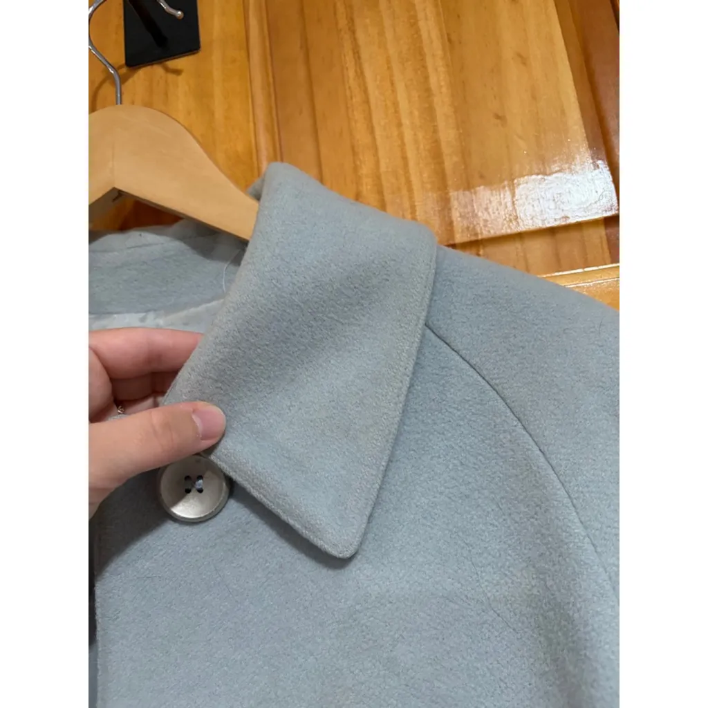 Missoni Donna Coat Teal Wool Blend Made in Italy Vintage Long Overcoat 90s flaw - Image 5