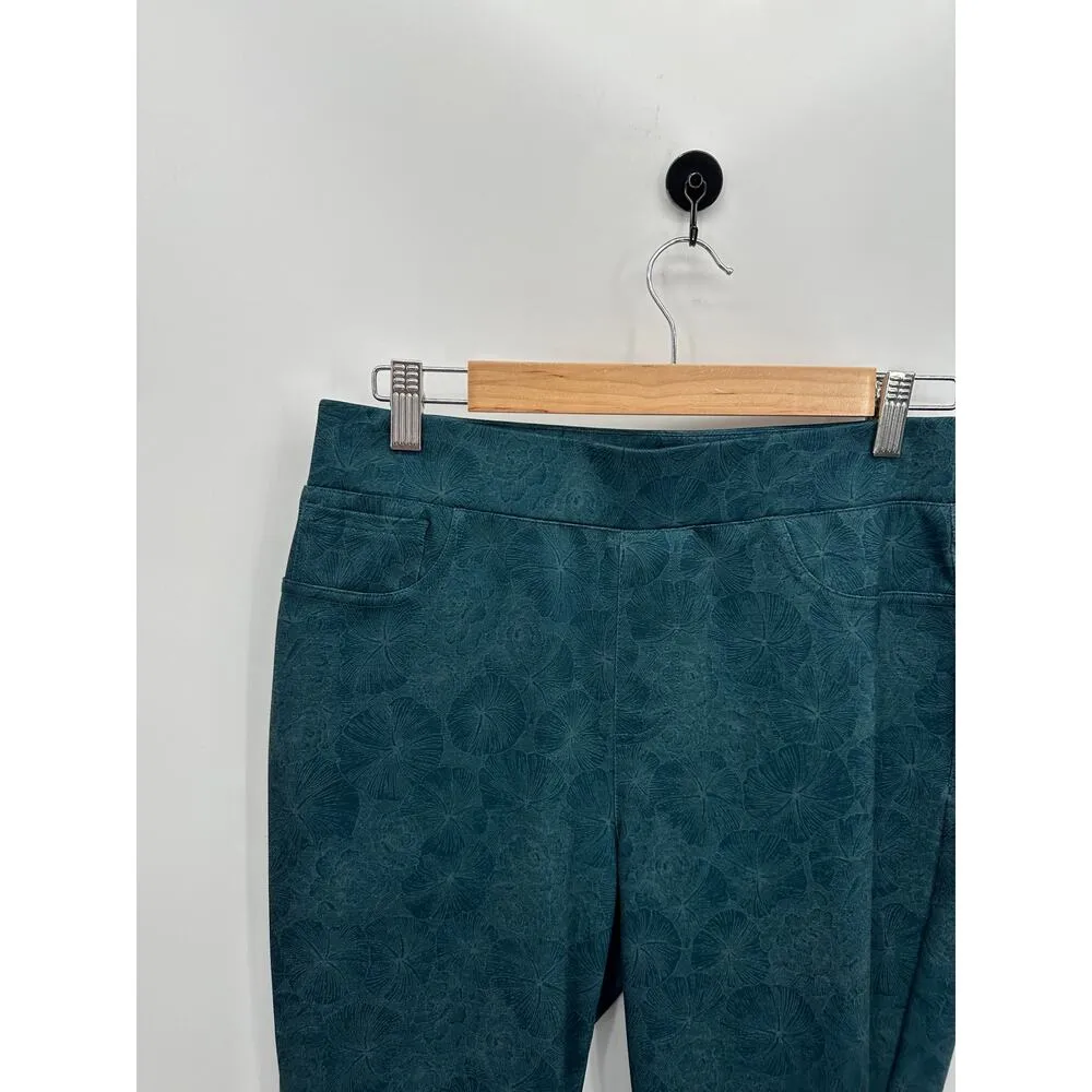 NYDJ Pull On Pant Women 6 Blue Floral Stretch Stretch Waist Lift Tuck Technology - Image 5