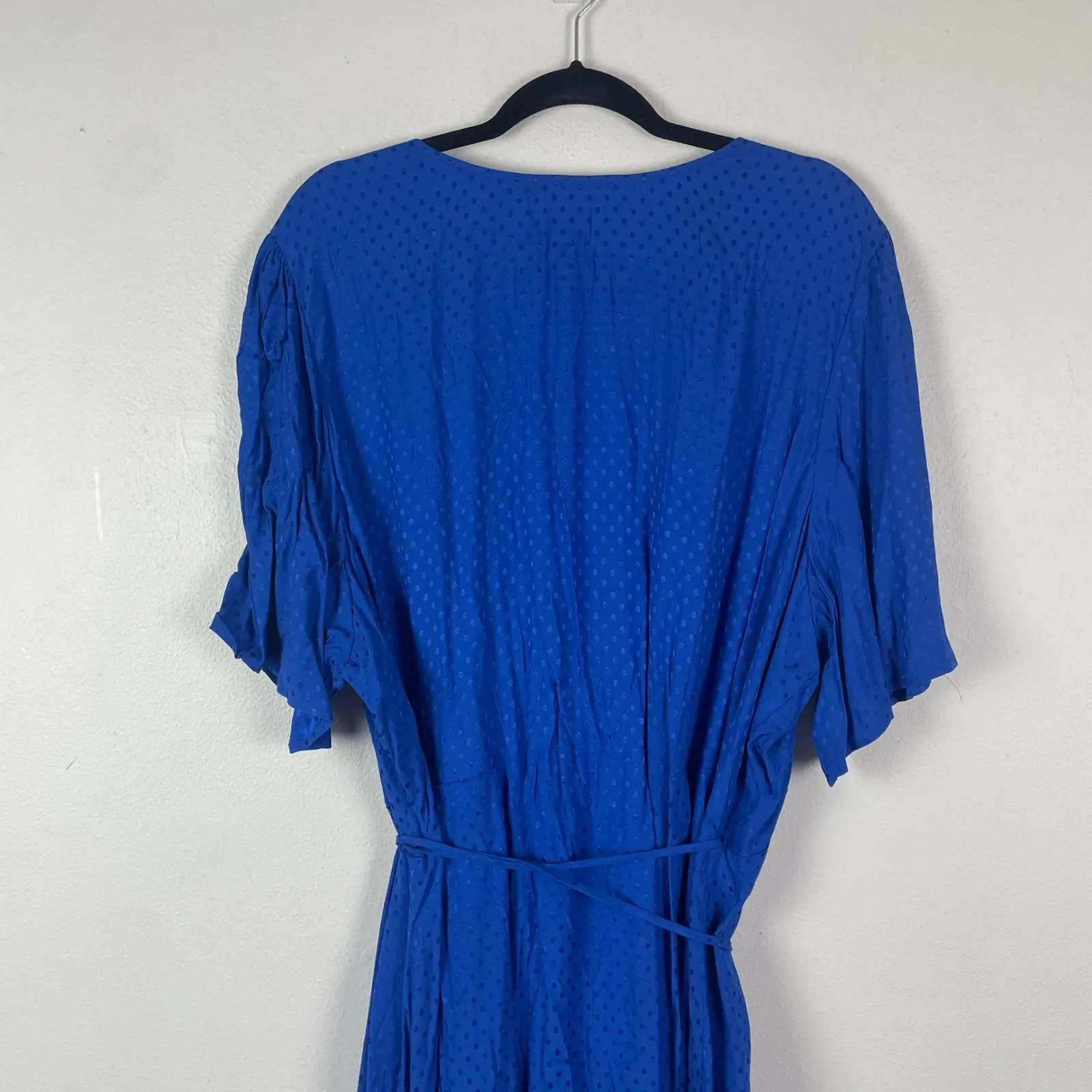 Leith‎ Women's 4X Blue Polka Dot Short Sleeve Midi Wrap Dress Wedding Guest - Image 7