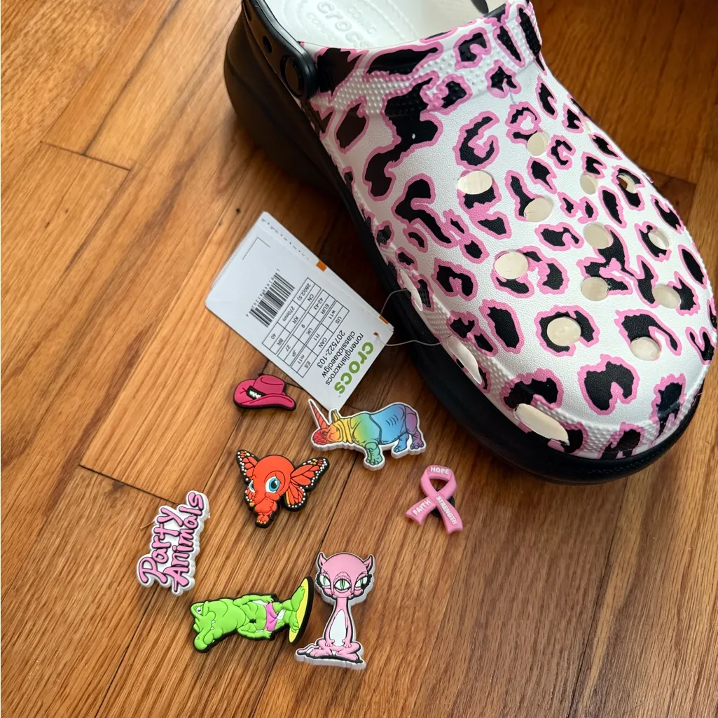 New NWT Crocs Ron English Party Animal Cruella Bae Platform Collaboration Clog - Image 2