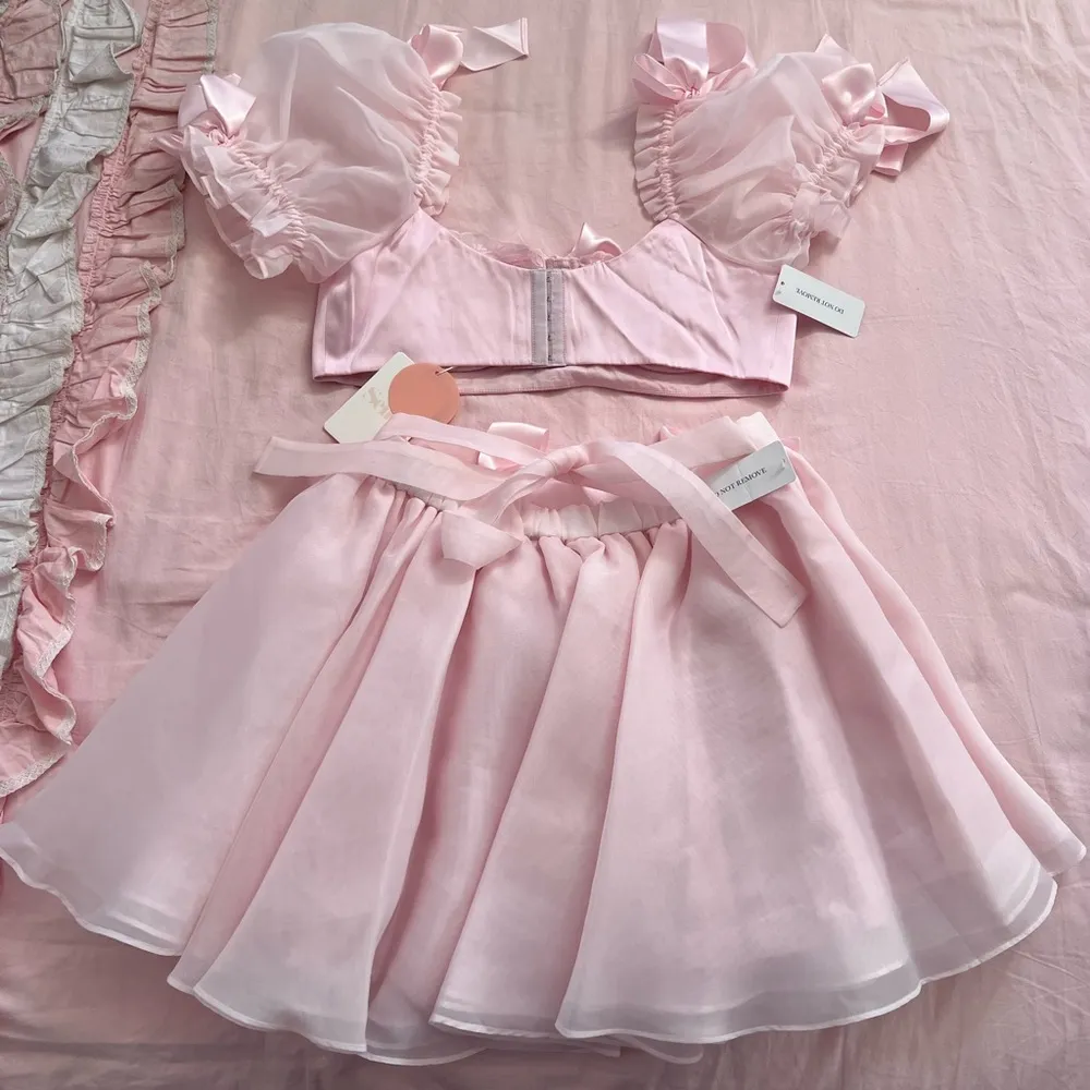 Selkie The Baby Soft Poet bralette and skirt set Pink Size L - Image 2