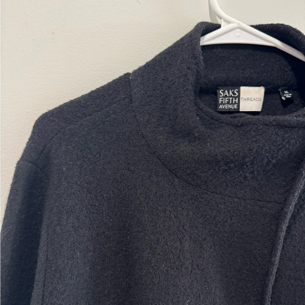 Merino Saks Fifth Avenue Midnight Black Jacket wool sz XL - Image 8