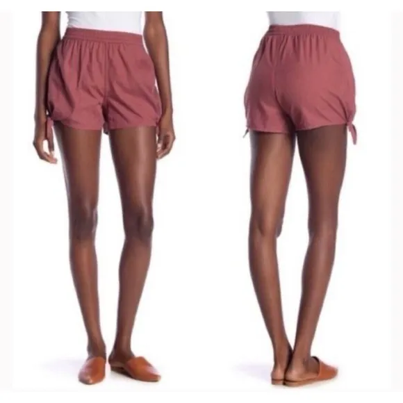 Madewell NWT Side Tie Shorts Women’s Size XS Autumn Berry Twill 4" Inseam - Image 2