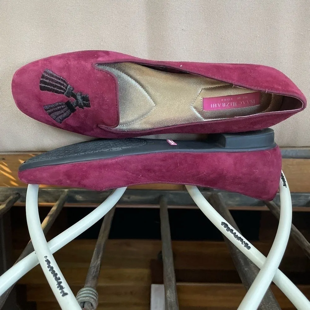 Issac Mizrahi‎ New York Suede Kimil Slipper in Deep Red Size 7 - Image 2