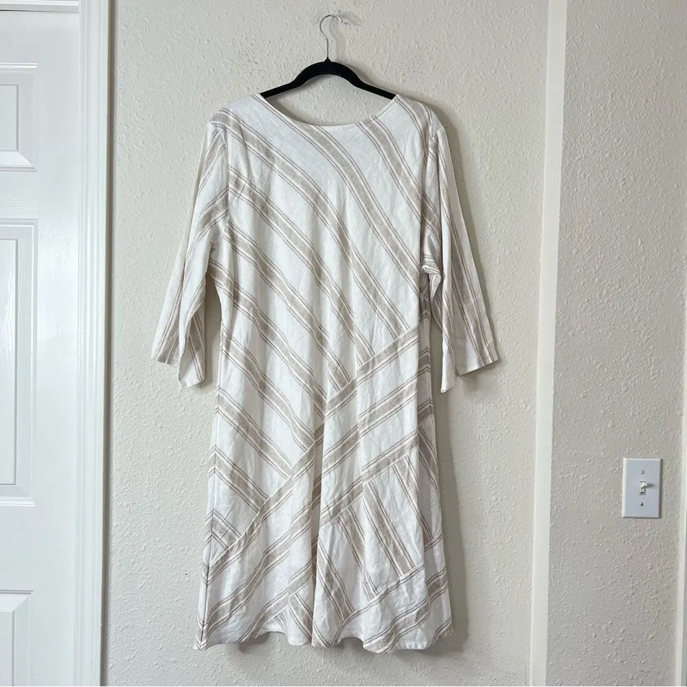 Soft Surroundings Equinox Striped Linen Sheath Dress NEW Plus Size 1X - Image 3