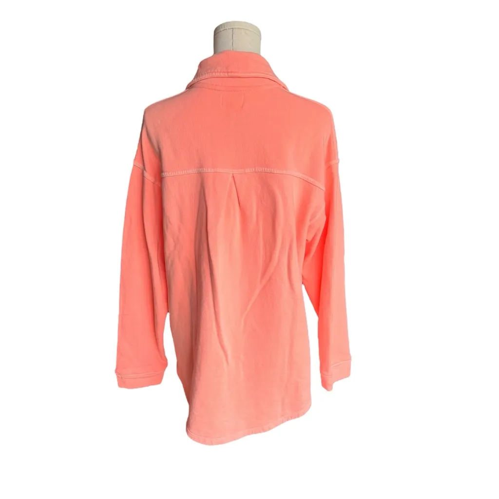 Sundry - Coral Pink Button-Up Oversized Shacket Sz 0 (XS) - Image 4