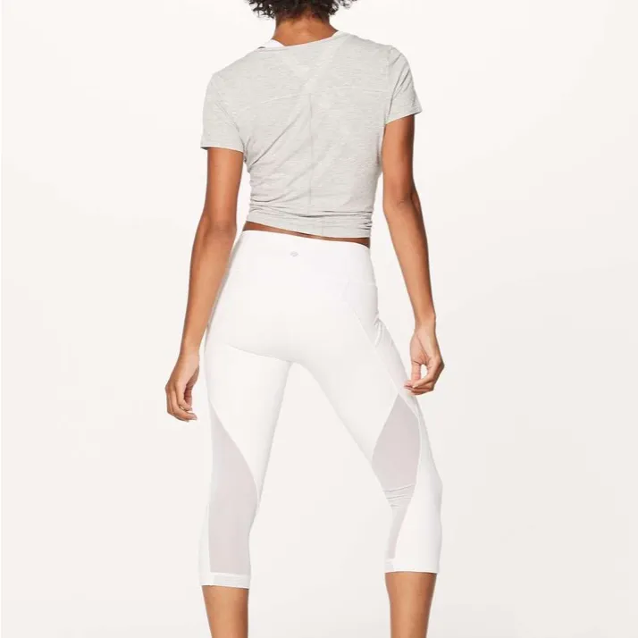 Lululemon Athletica Sweat your heart out crop 21” White Activewear - Image 2