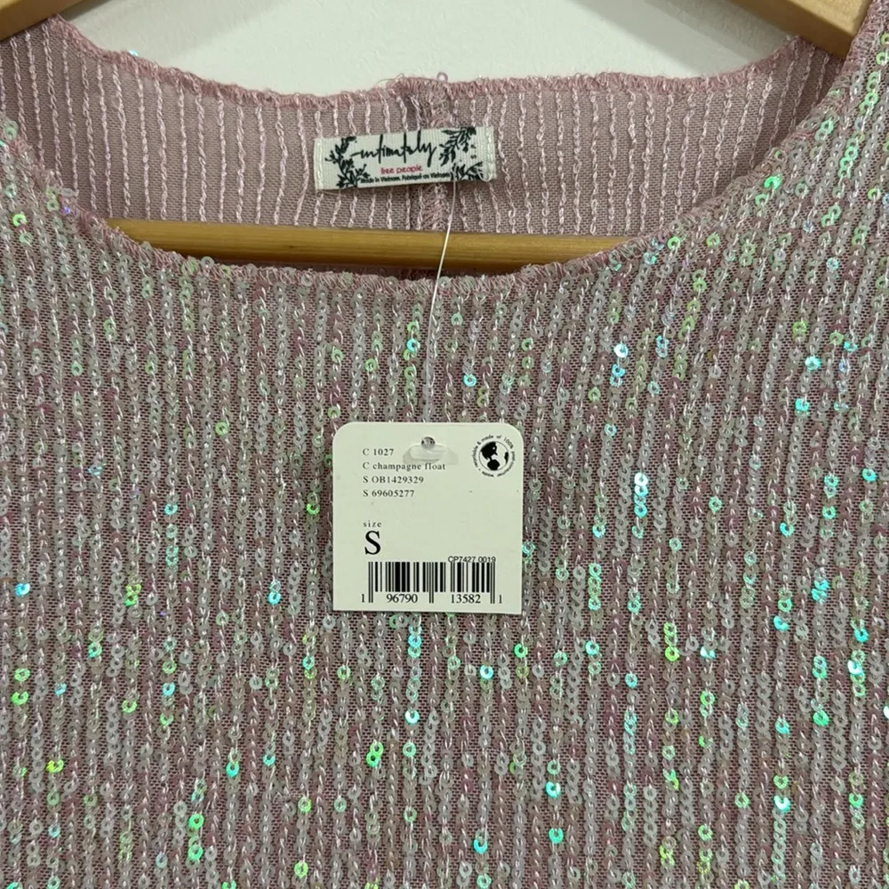 Free People NWT Intimately  Gold RushLong Sleeve - Champagne Float - Image 4