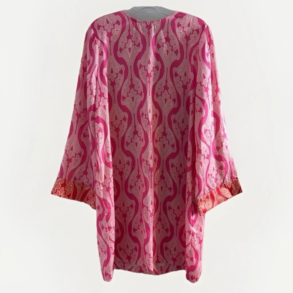 HYACINTH HOUSE TUCKERNUCK Women’s Pink Printed Contrast Trim HAYES Dress L Size L - Image 2