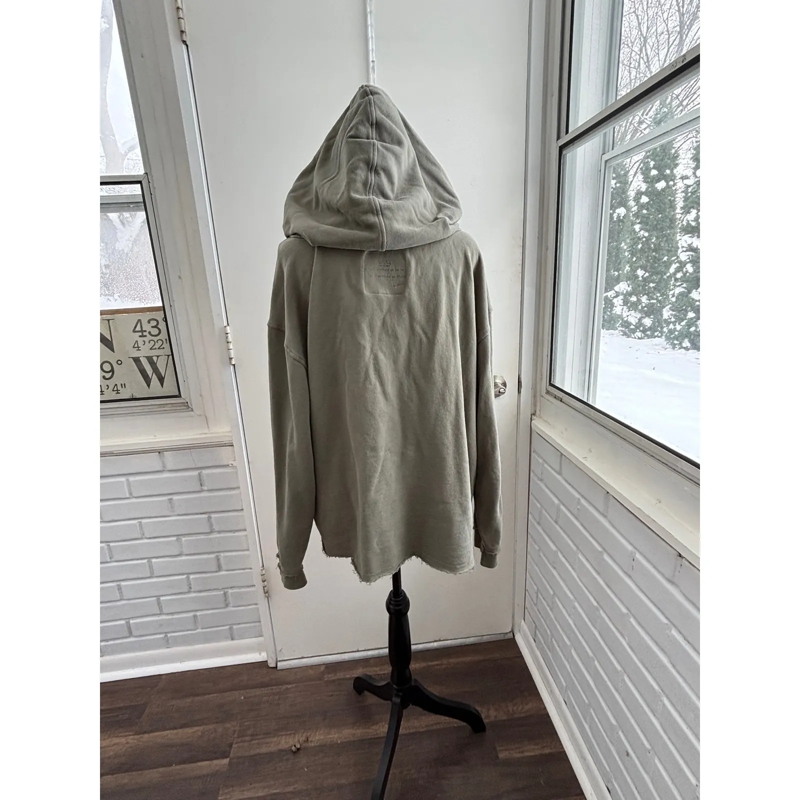 Peace Love World Thankful Mock Neck Hoodie large oversized athleisure gorpcore - Image 7