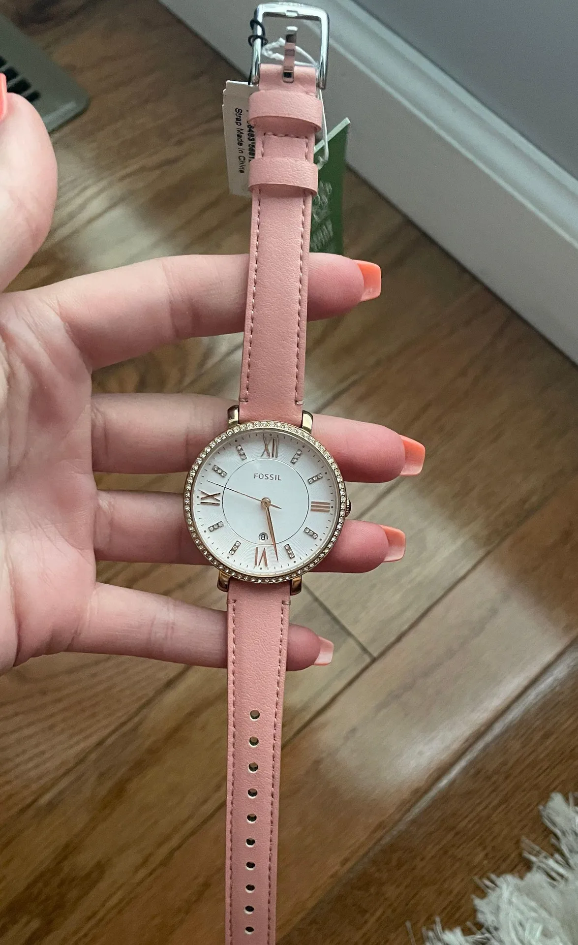 Fossil 14mm Pink Cactus Leather Strap Watch Band  - Image 3