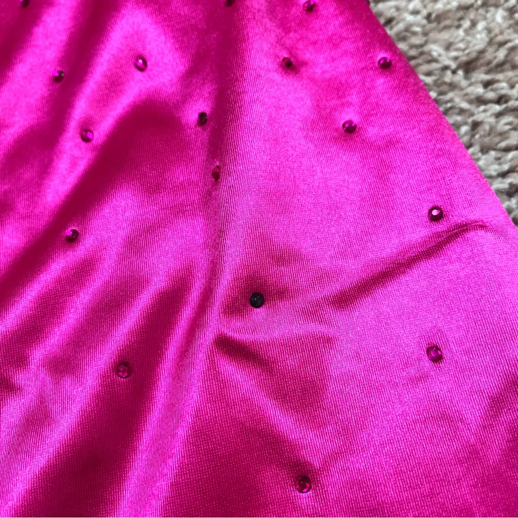 Lulu’s Radiant Satin Rhinestone Maxi Dress Pink - Image 14