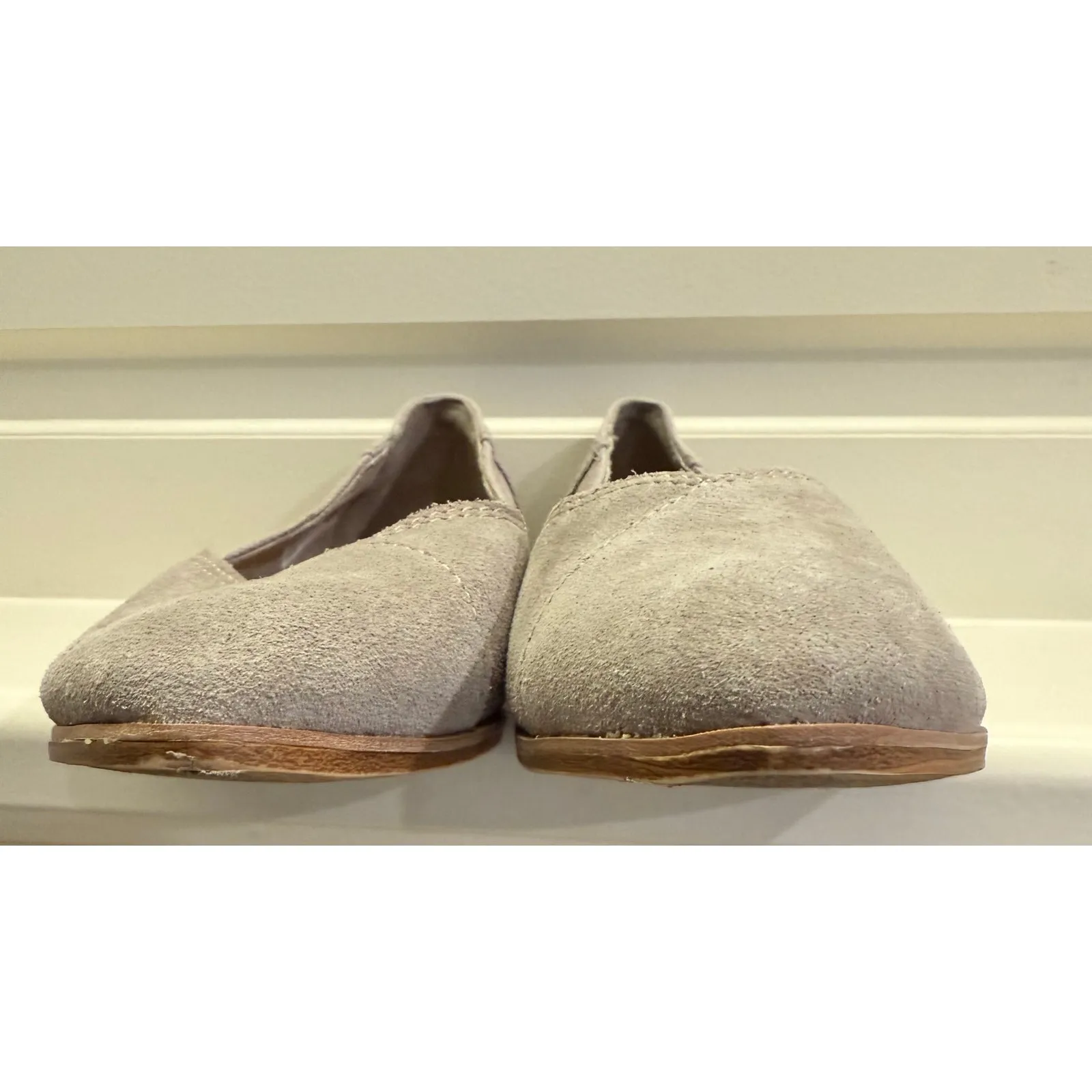 TOMS Women's Gray Jutti Suede/Canvas Ballet Flats Almond Toe Padded Insole 7 - Image 7