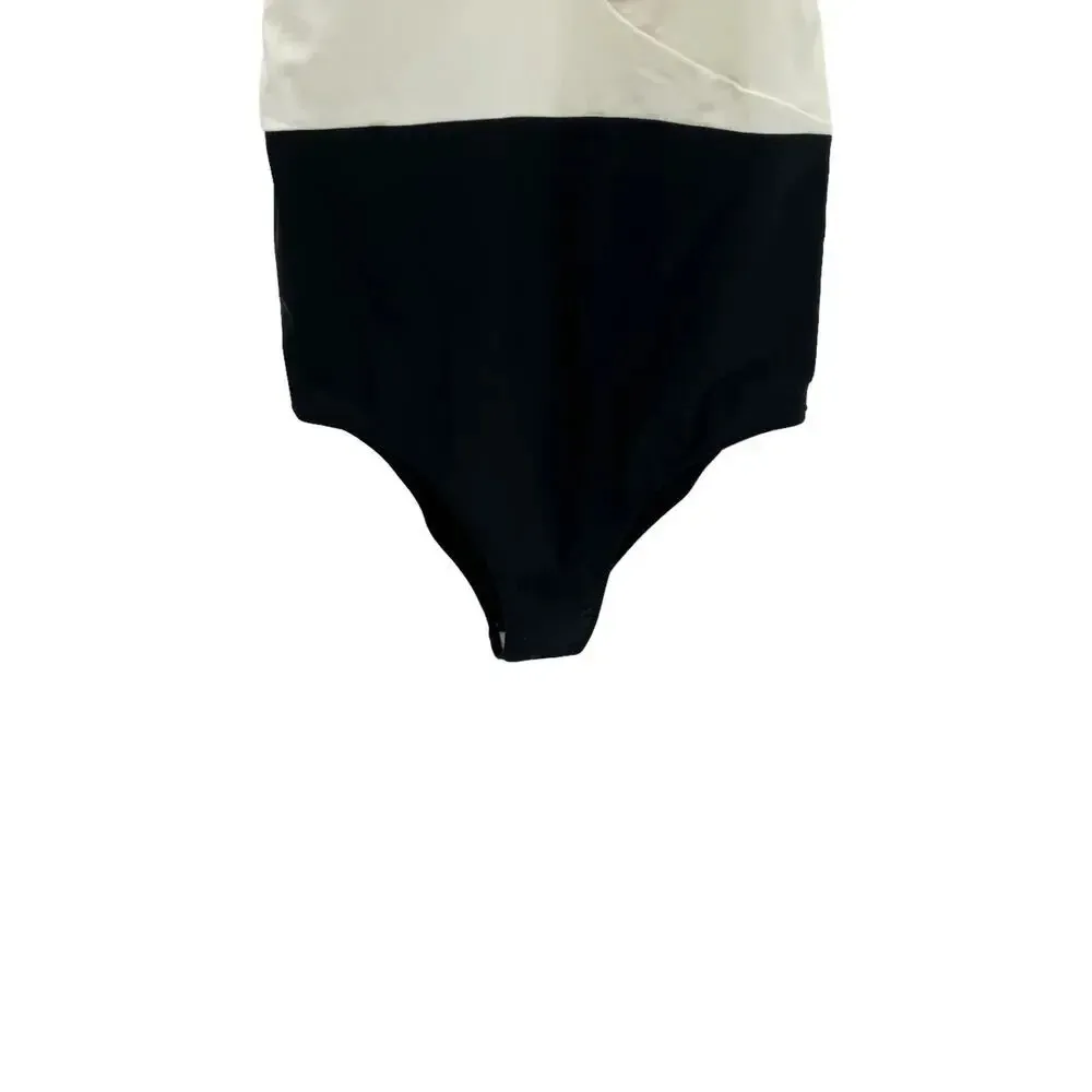 Summersalt Deep Dive Swim Bathing Suit Black White Colorblock Size 14 - Image 6