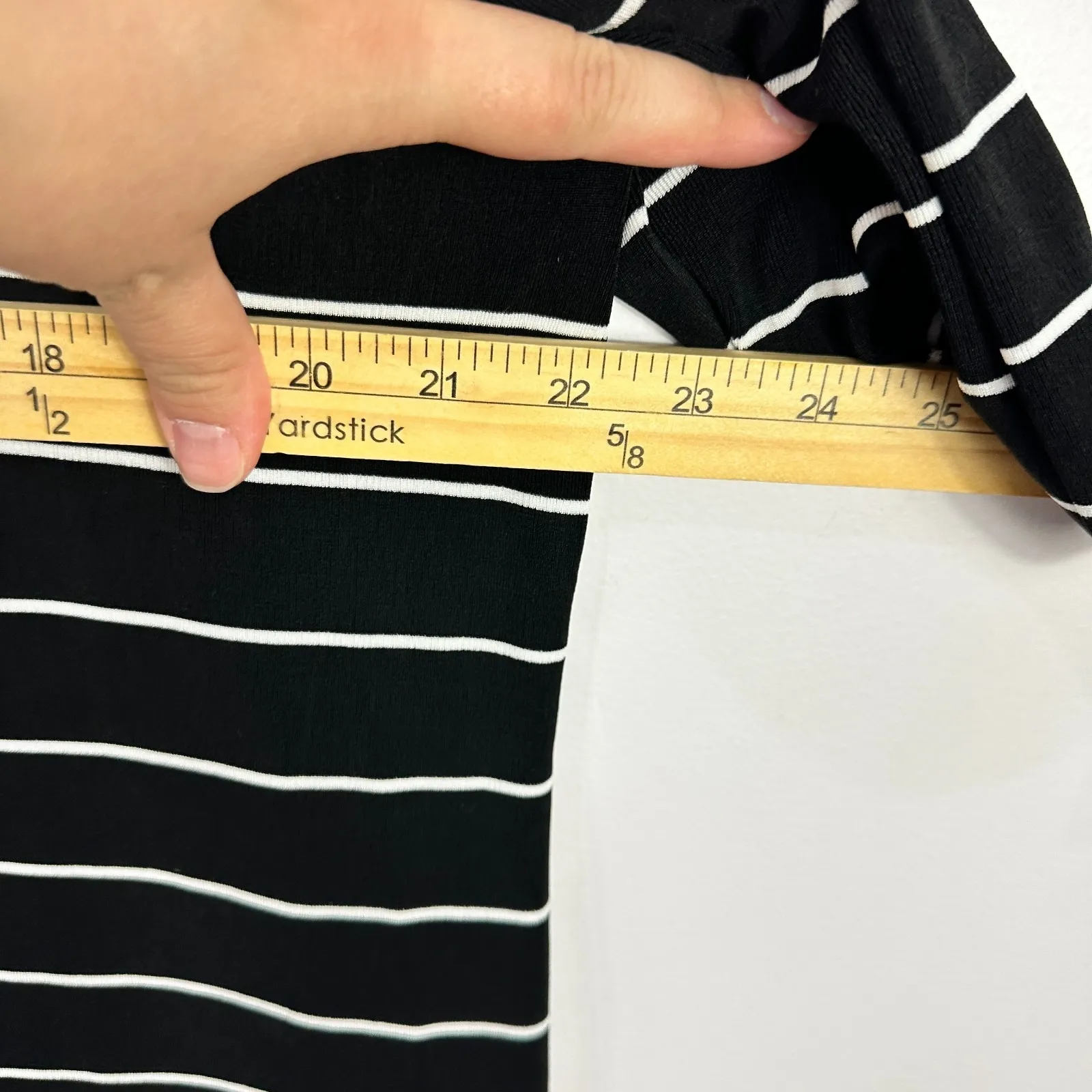 Chico's‎ Travelers Top 3 Black White Stripe Lace Up Nautical Preppy Coasal XL - Image 5