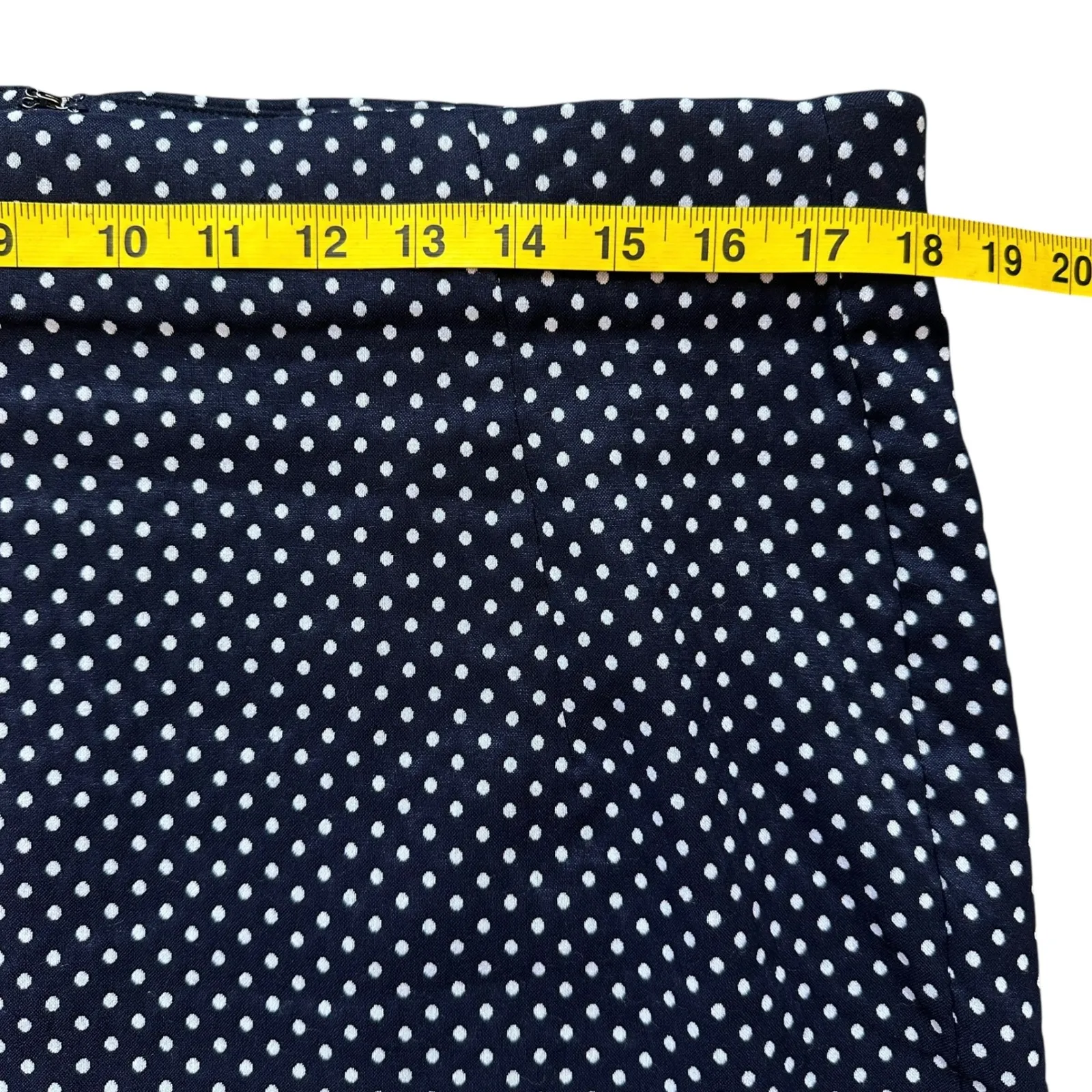 Lane Bryant Pencil Skirt Plus 18 Navy White‎ Polka Dot Stretch Preppy Tailored - Image 4