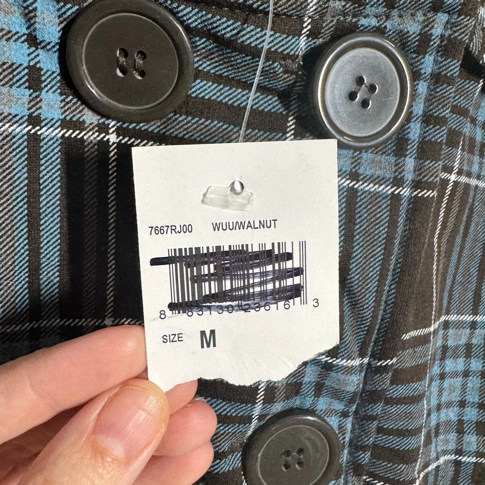 LA Kitty Y2K Hooded Jacket Juniors M Brown Blue Dead Stock Preppy Plaid Pocket Size M - Image 8