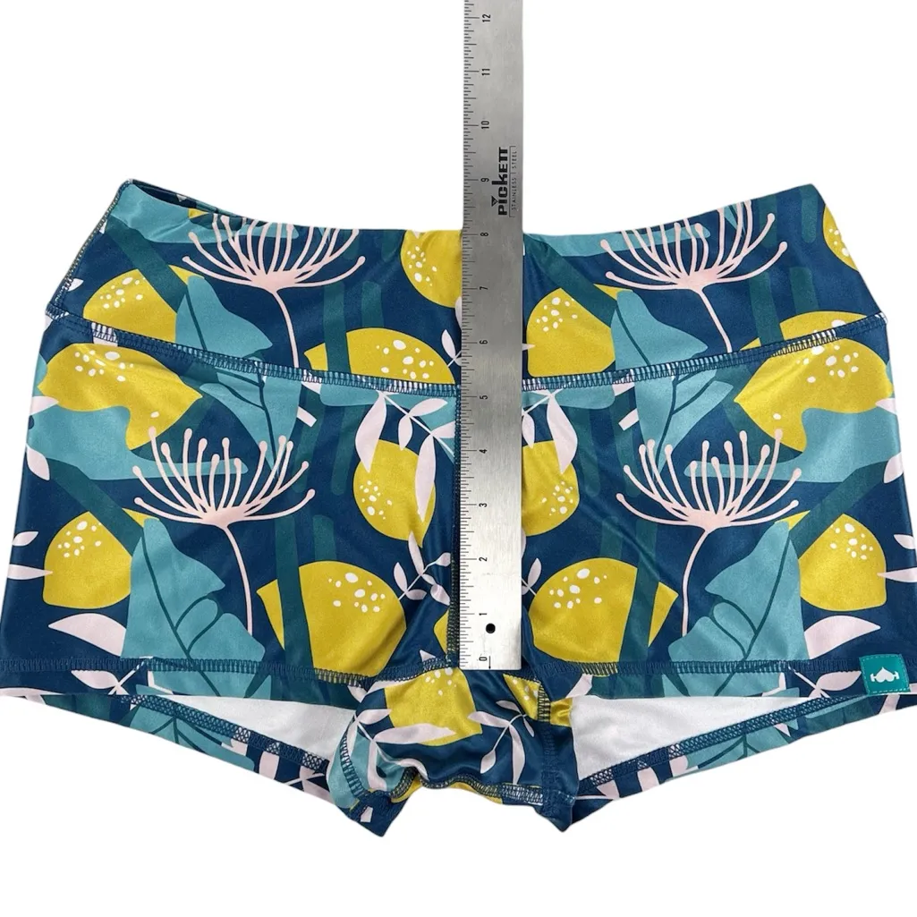 Wodbottom Blue Yellow Lemon Print Shorts 2.5” CrossFit Workout Size Medium - Image 4