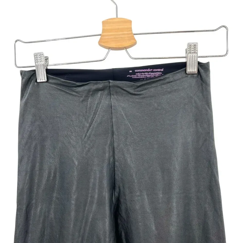Commando Control‎ Faux Stretch-Leather Leggings In Black Size Medium - Image 5