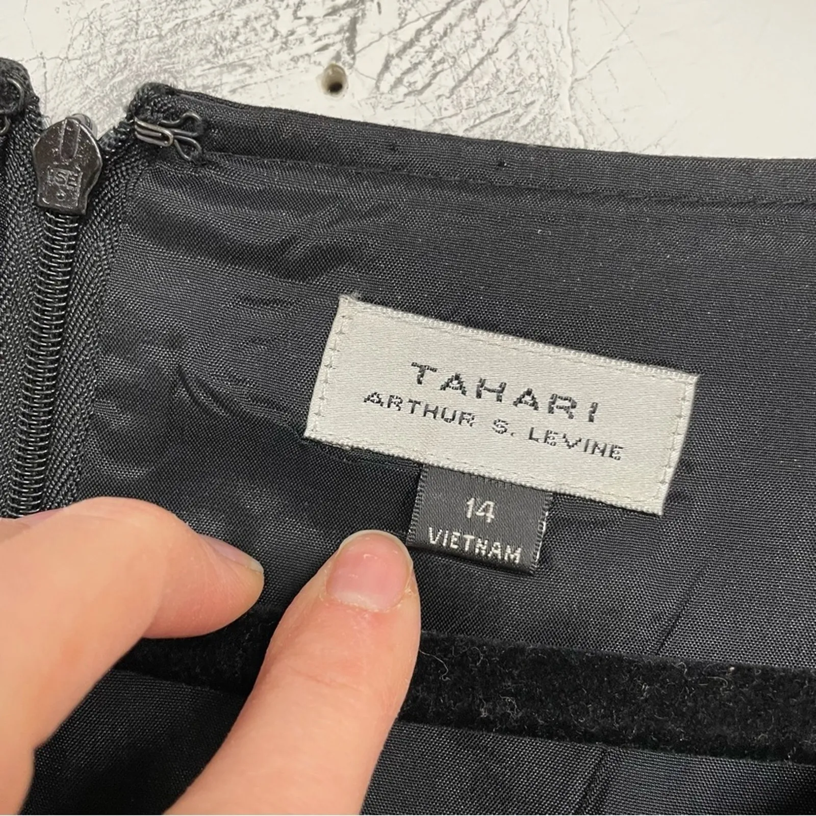 Tahari ASL Black Cap Sleeve Knee Length Sheath Dress Womens 14 Preppy Academia - Image 5