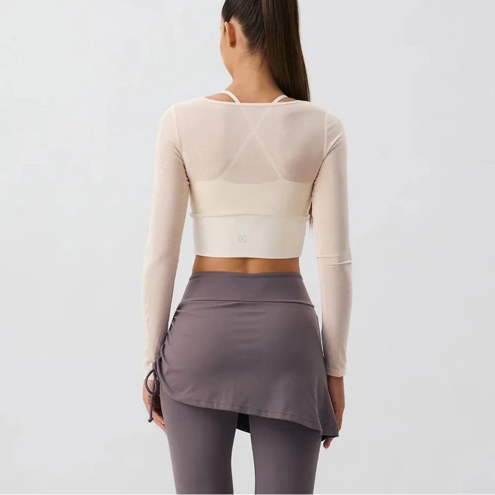 Berlook Beige Cut Out Long Sleeve Top - Image 4