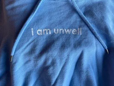 Call her daddy Blue Cropped Unwell Hoodie - Image 3