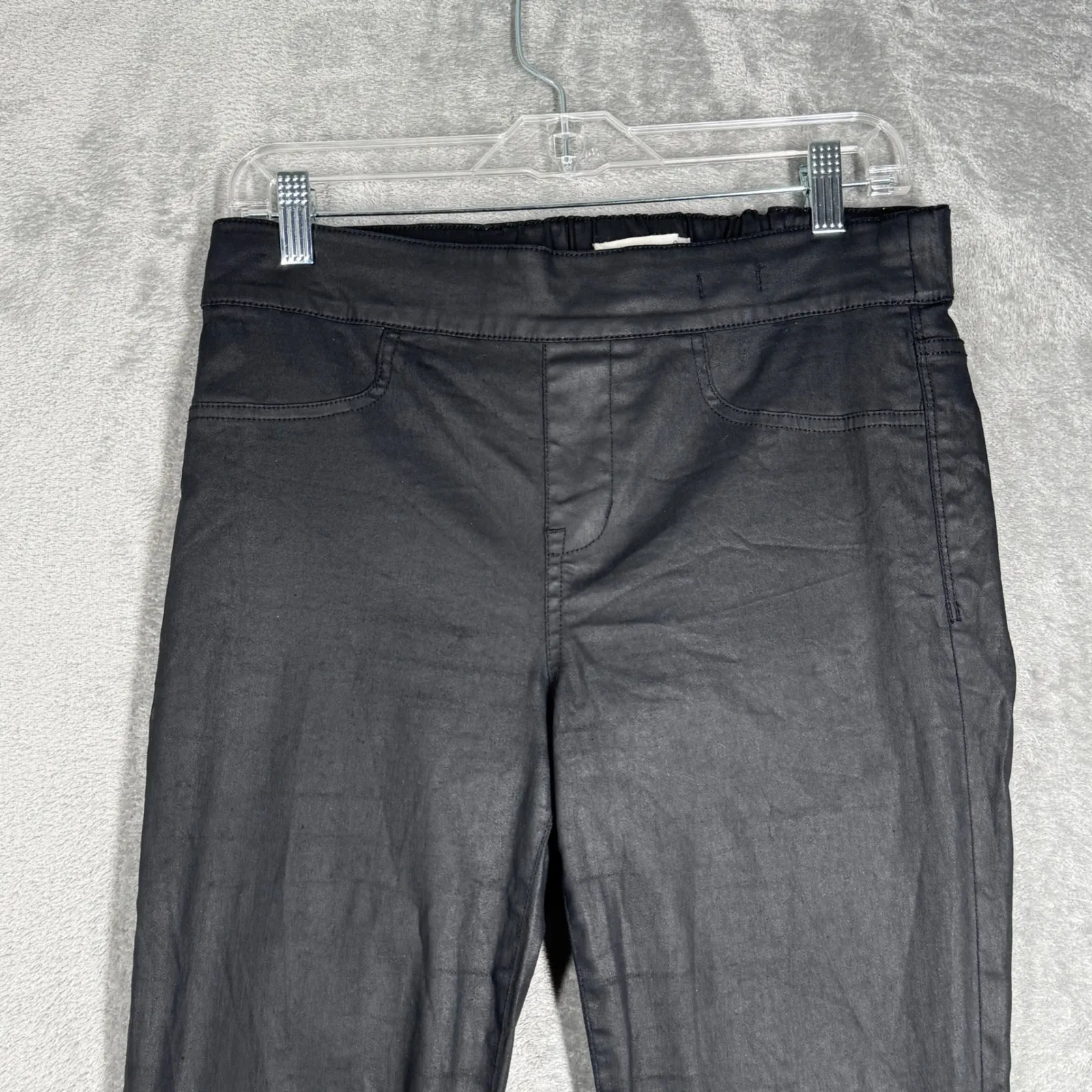 Madewell Jeans Women 8 30" Coated Black Skinny Skinny Pull On Casual Grunge Edgy - Image 4