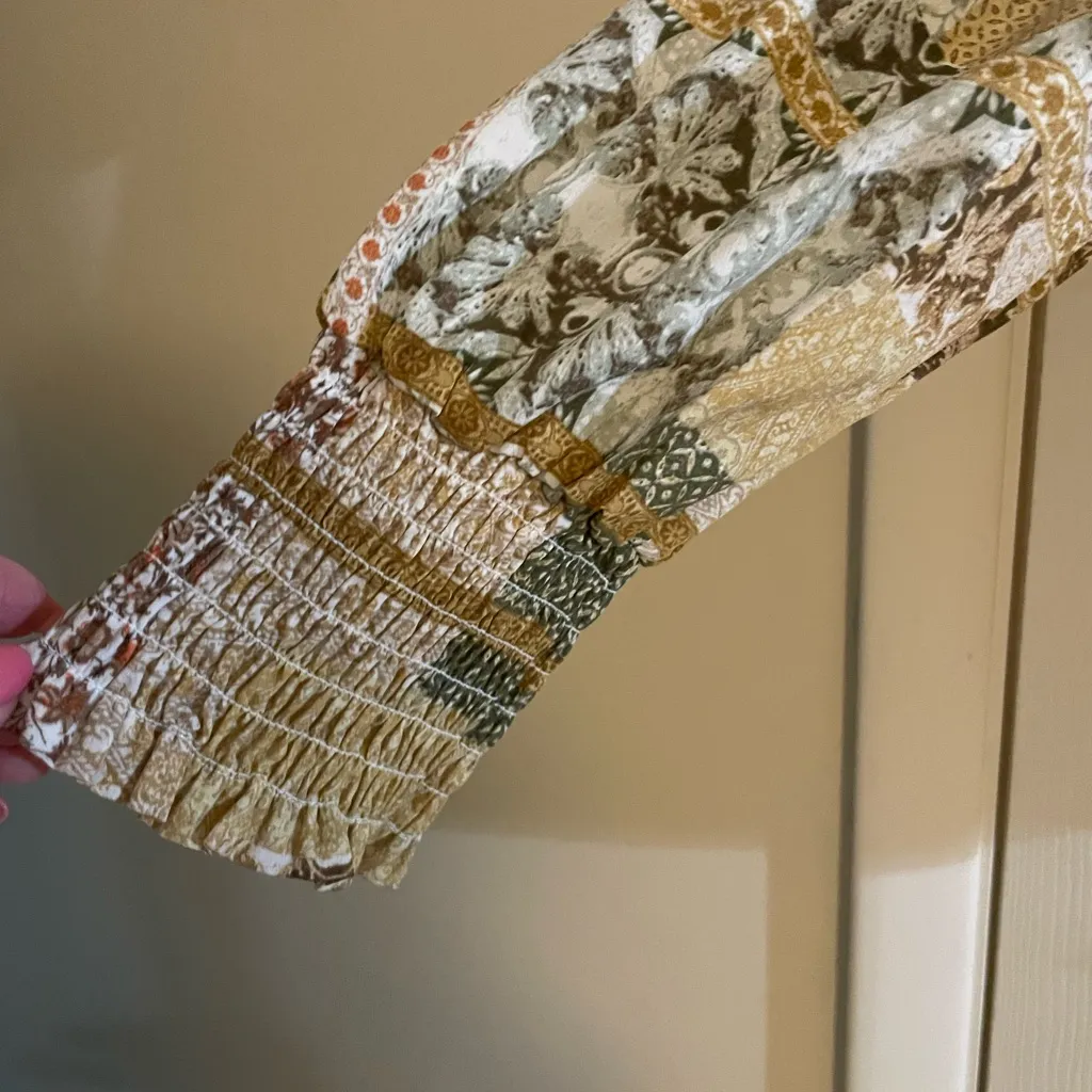 Pleione ‎ Patchwork Look Blouse Size Large - Image 4