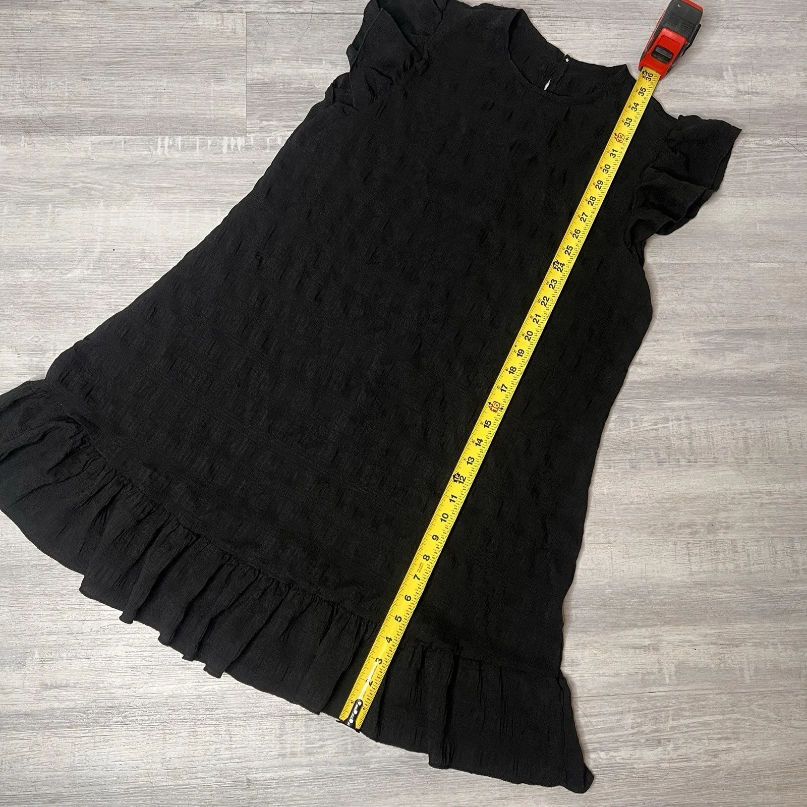 Black sheen extra large Flattering Ruffle dress XL - Image 5