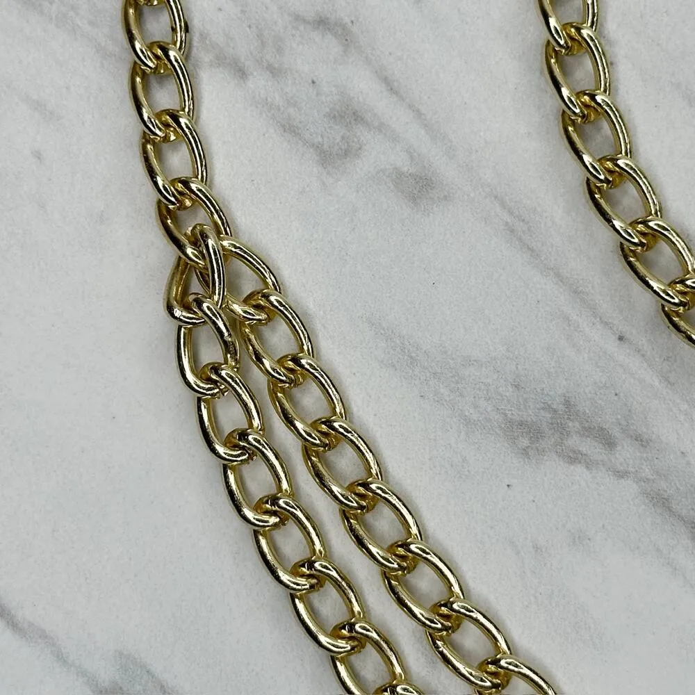 Gold Tone Draped Multi Strand Chain Belt Y2K Festival One Size (OS) ✨ - Image 5