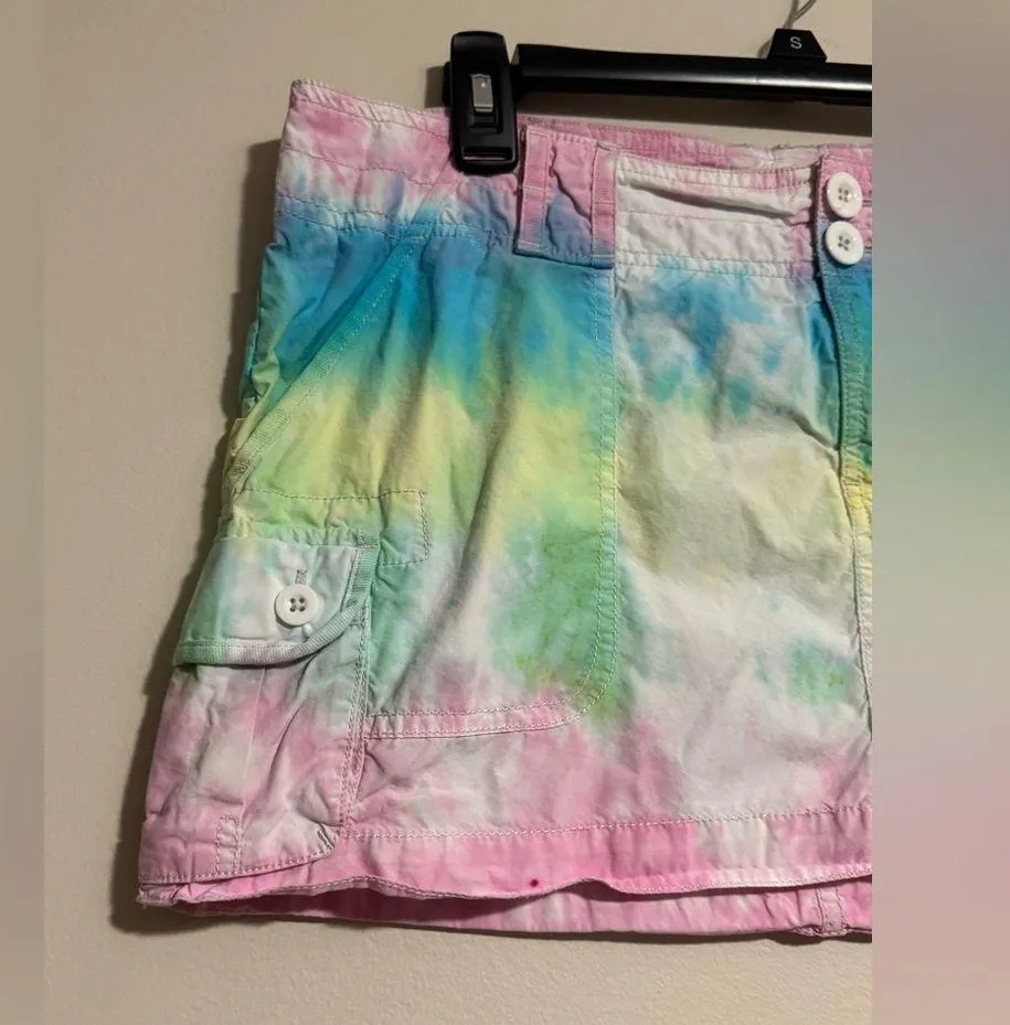 Handmade Tie Dye Abercrombie & Fitch Mini Skirt with Cargo Pockets size 8 - Image 2