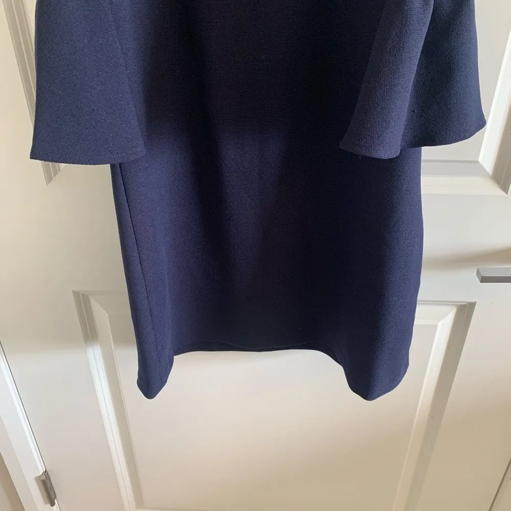 ELIZA J Lace Applique Crepe Cold Shoulder Cocktail Dress Black 6 - Image 9