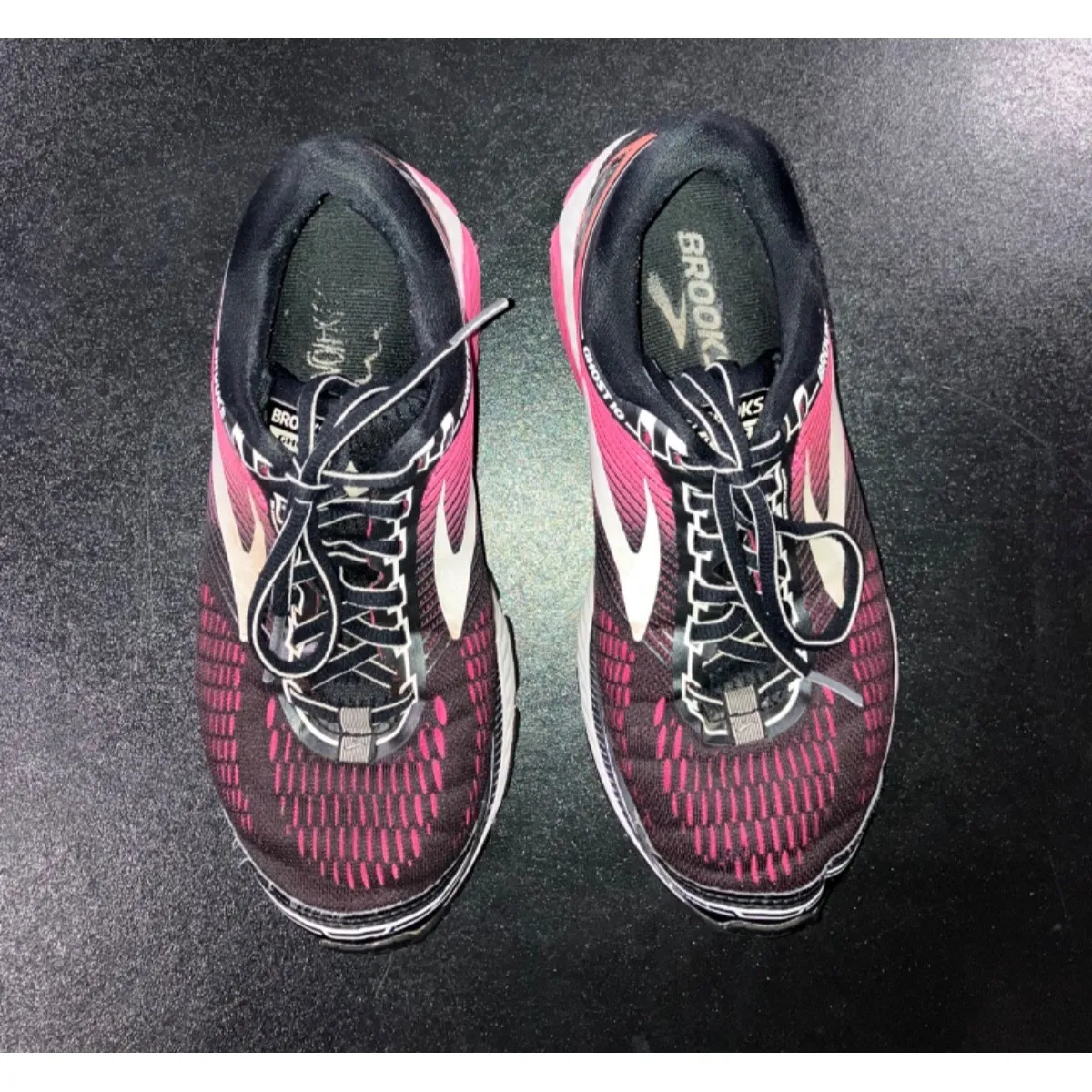 Womens Brooks Ghost‎ 10 Cloud Cushion Athletic Running Shoes Size 7.5 Black Pink - Image 9