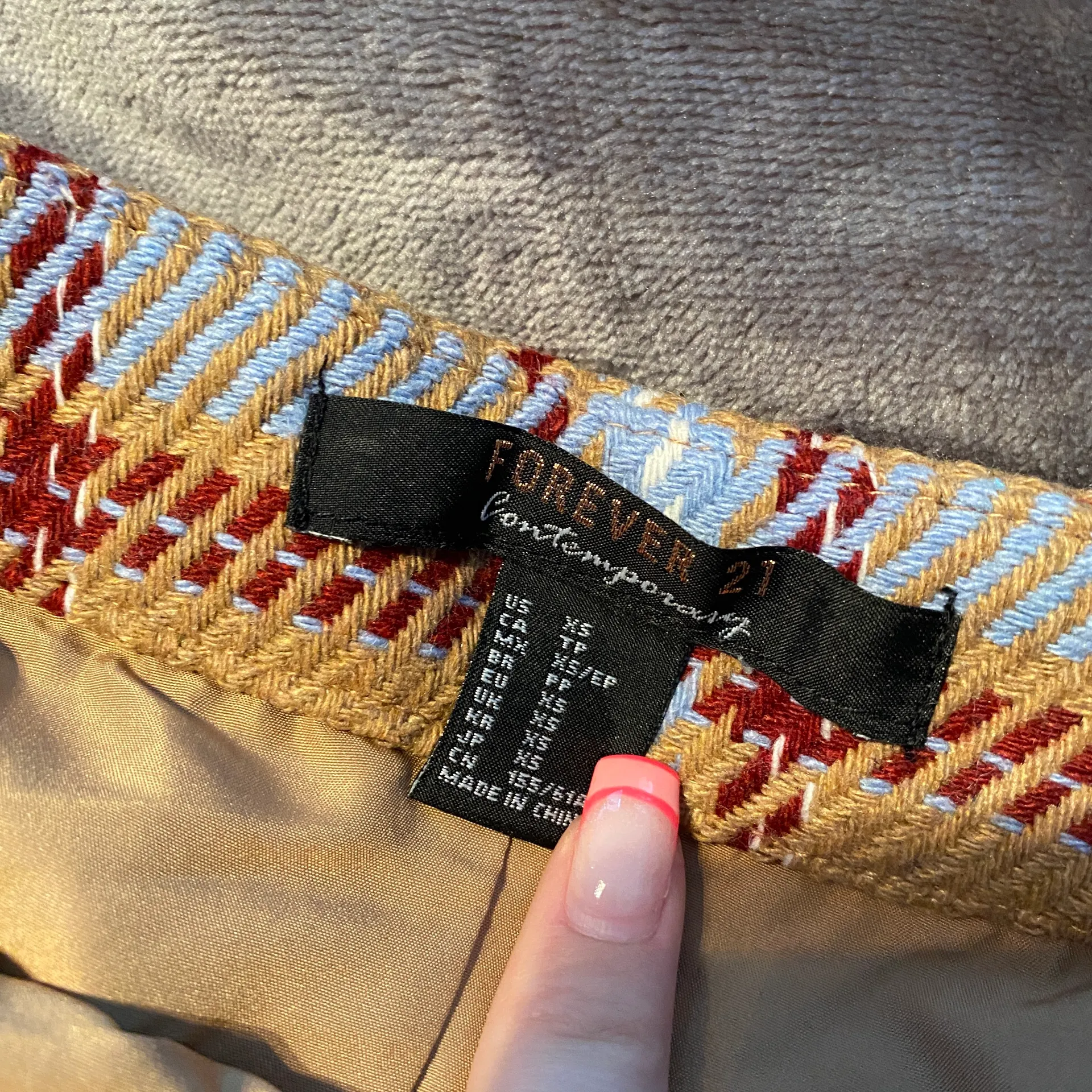 Plaid Tan Skirt - Image 2