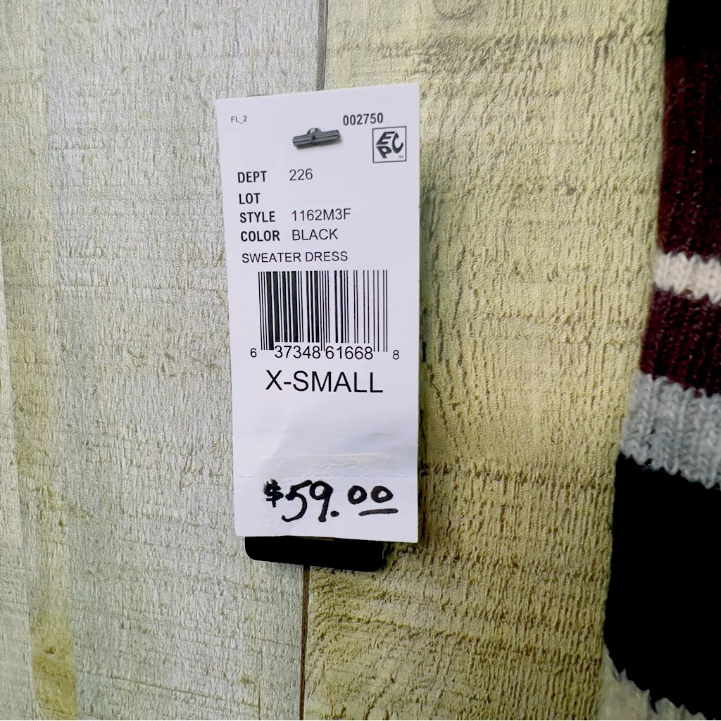 BCX Dress XS Ribbed Striped Long Sleeve Turtleneck Sweater Dress - Image 6