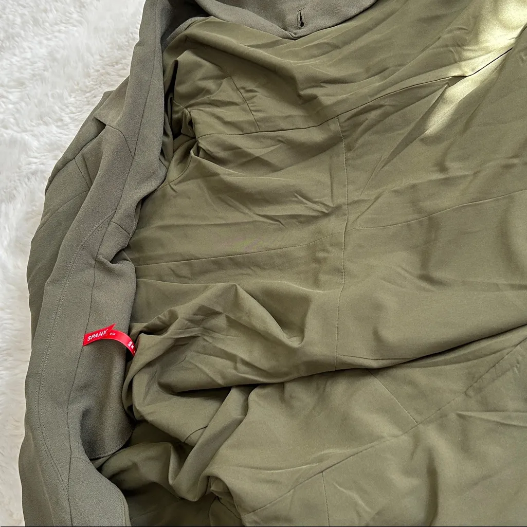 Spanx Carefree Wrap Crepe Blazer Olive - Image 9