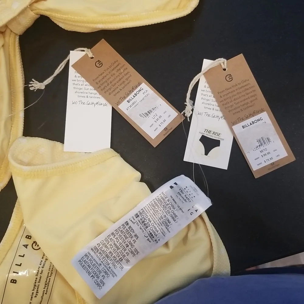 BILLABONG x THE SALTY BLONDE Sundipped Bikini Bandeau Top (L) + Rise Bottom (M) - Image 14