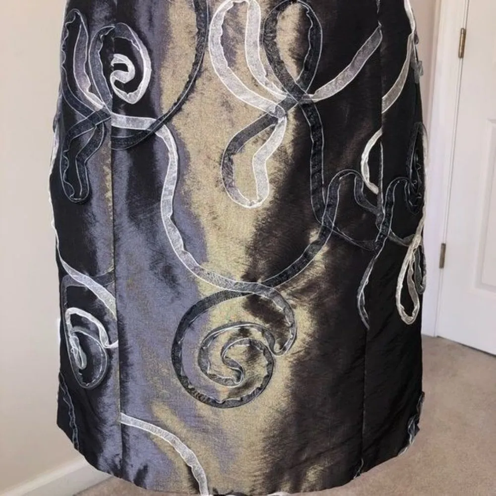 Jessica McClintock Vintage 90’s Pewter Strapless Dress Small or Extra Small - Image 11